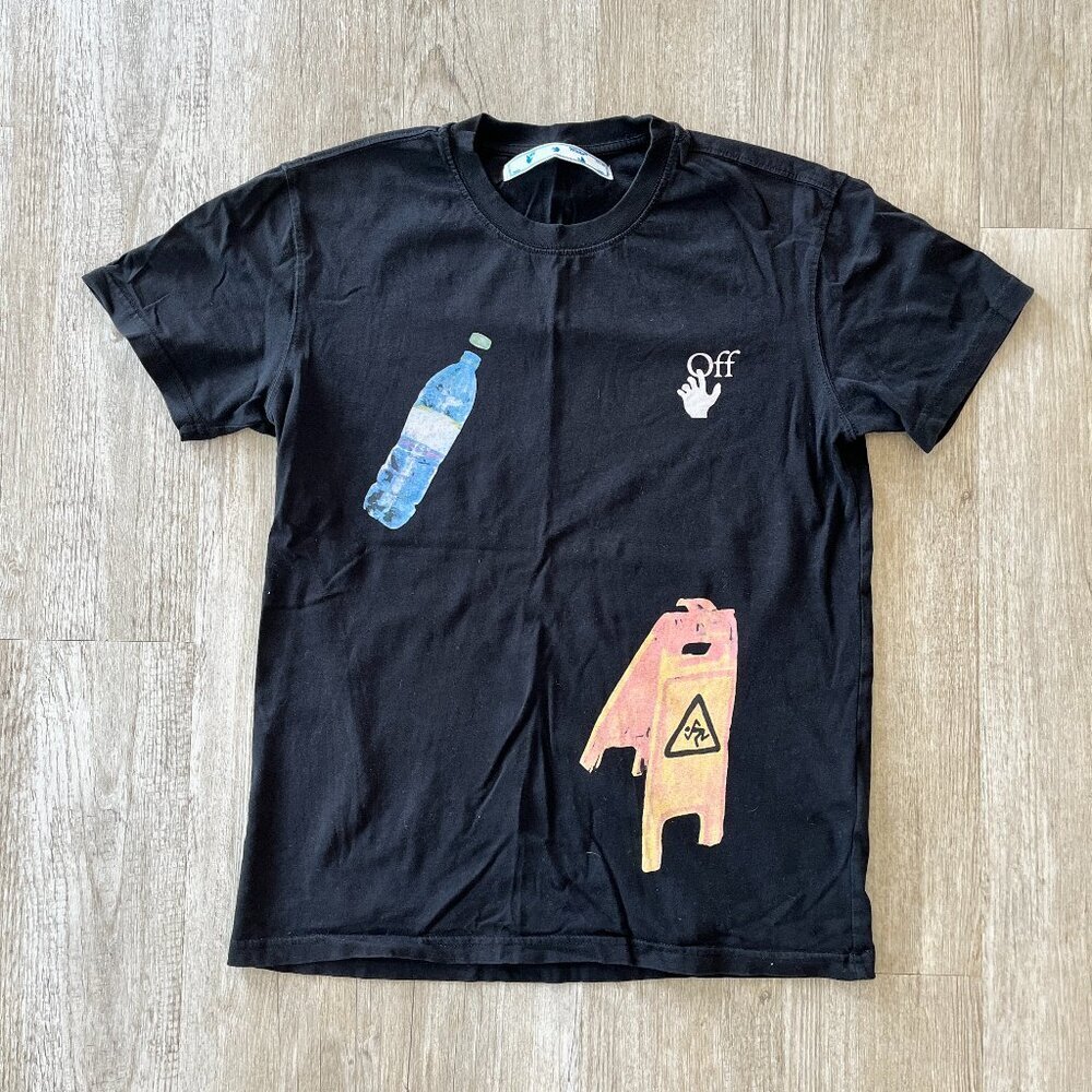 Mens Off-White Main Label Pascal Medicine Black Tshirt - S